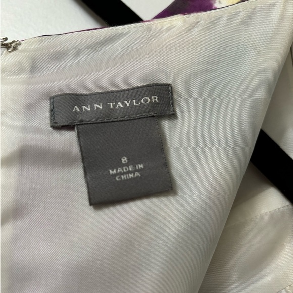 Ann Taylor Cotton/Silk Watercolor Floral Print Dress - Picture 4 of 10